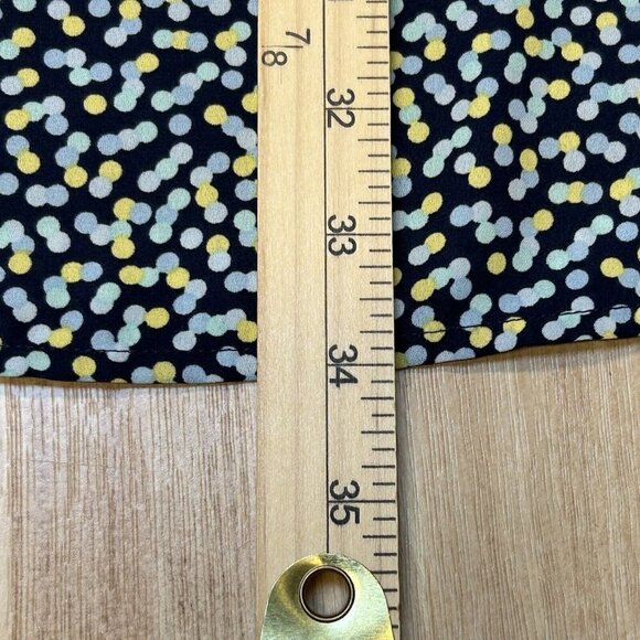 Charming Charlie Dress Womens Medium Shift Dress Blue Dots Roll Tab Sleeves - Picture 13 of 14